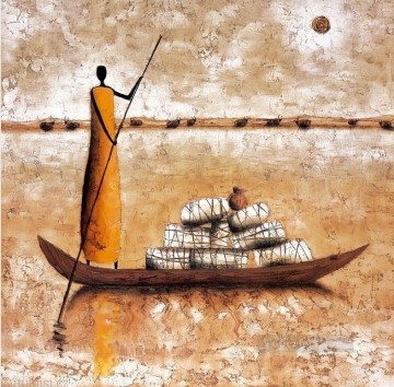 アフリカ人 Painting - 琥珀色の日差しアフリカ